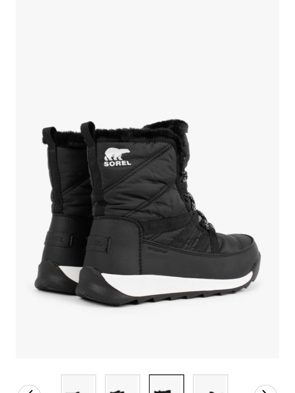 Sorel Whitney II Nylon Mid Waterproof Winter Hiking Women's Boots Black 7